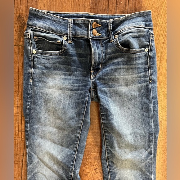 American Eagle AE Outfitters super stretch artist crop denim jeans SZ 4 - Picture 3 of 10